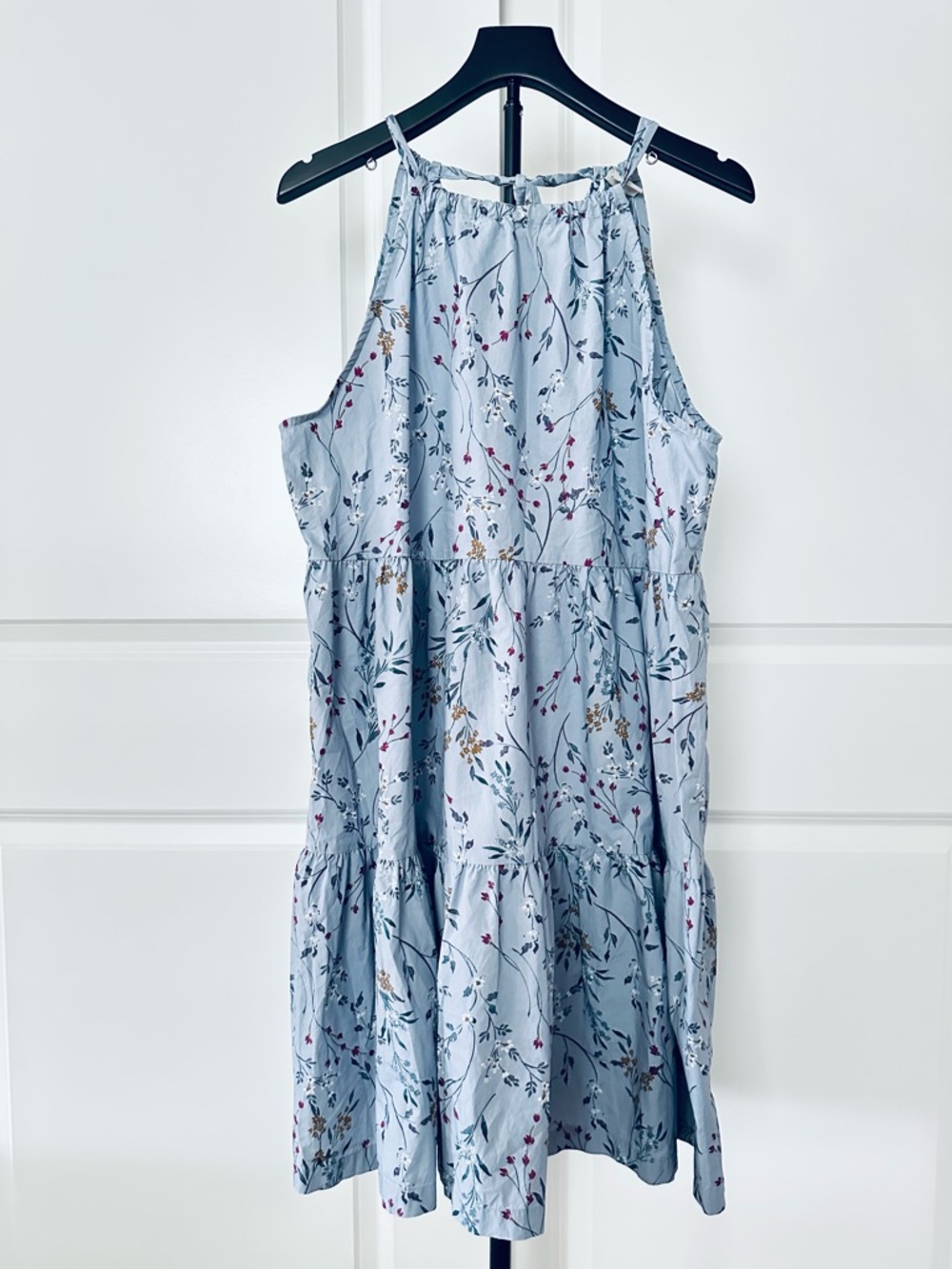 Women’s a new day Sleeveless Blue Floral Tiered Dress Size XL